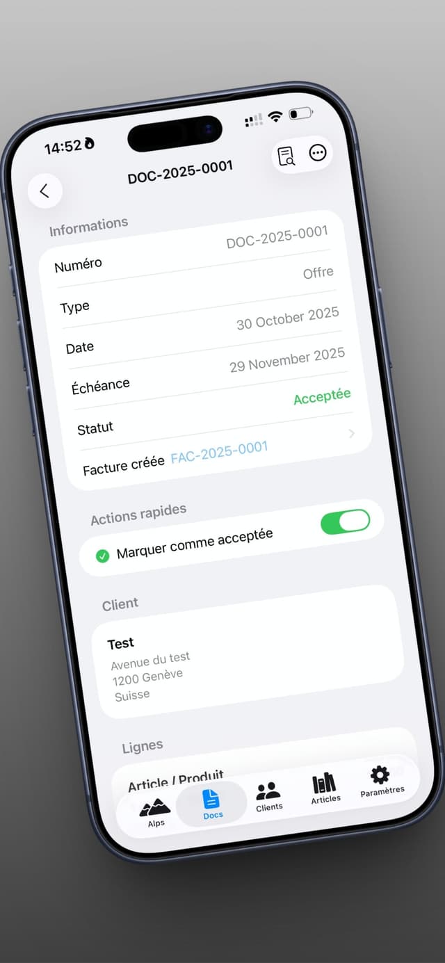 Gestion des clients DocAlps